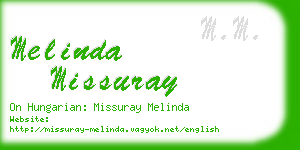 melinda missuray business card